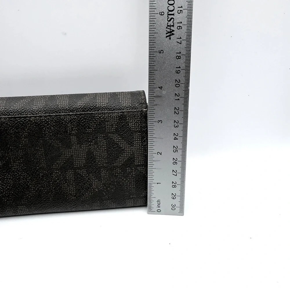 Michael‎ Kors Wallet OS Brown Signature Fulton Flap Continental Monogram Logo